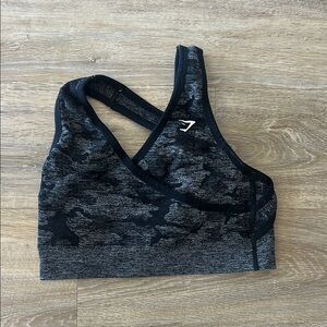 Gymshark Adapt Black Camo Sports Bra